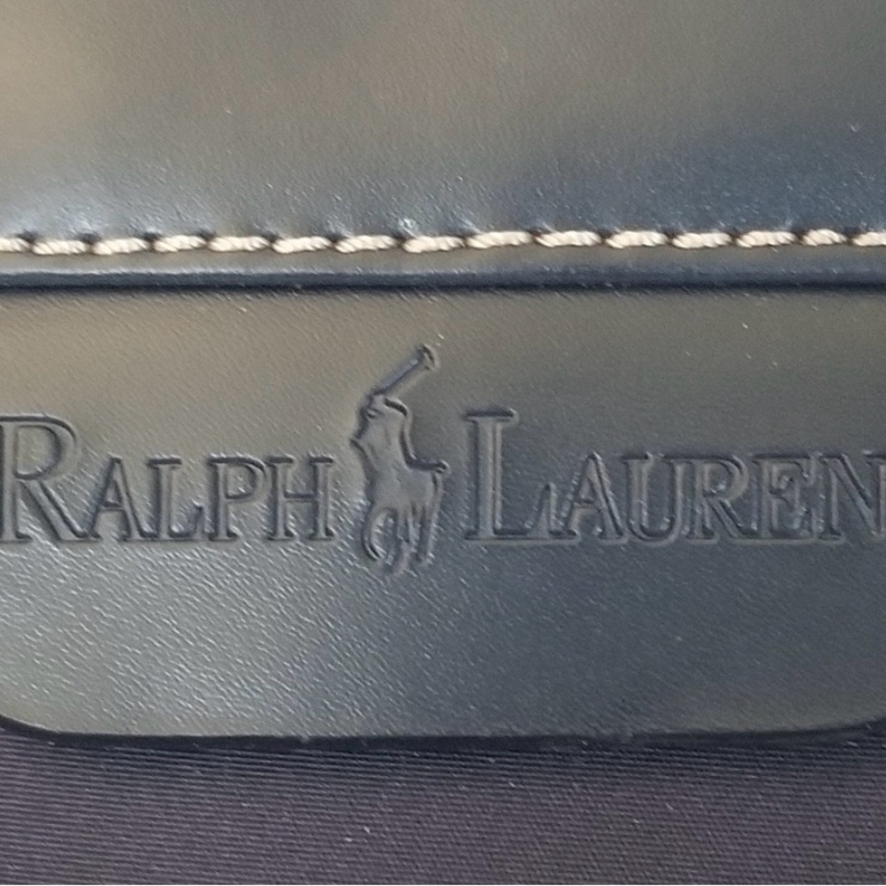 Ralph Lauren Navy Nylon Work Tote with Faux Leather Trim - Picture 4 of 5